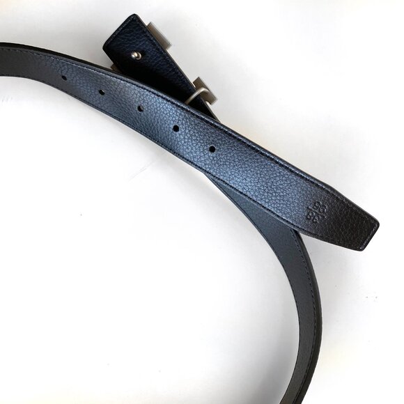 Hermès Reversible Leather Belt with 18K Plated H Buckle Black/Brown Size 95/38 - Picture 5 of 12